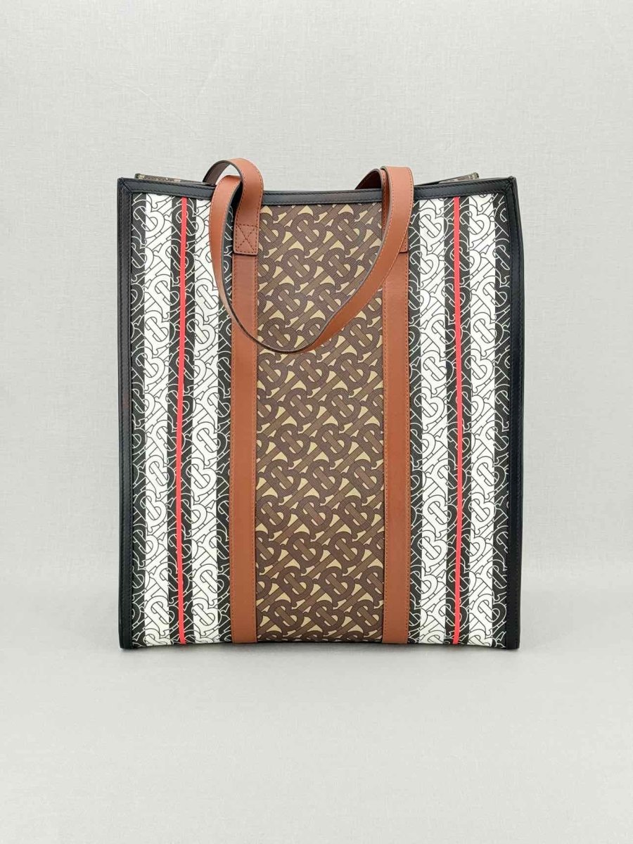 Pre - loved BURBERRY Brown Monogram Tote Bag at Reems Closet