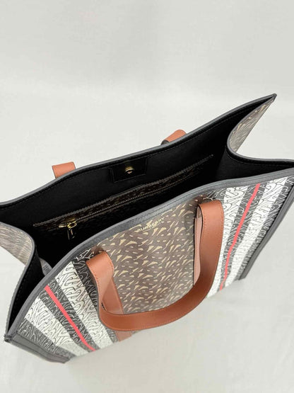 Pre - loved BURBERRY Brown Monogram Tote Bag at Reems Closet