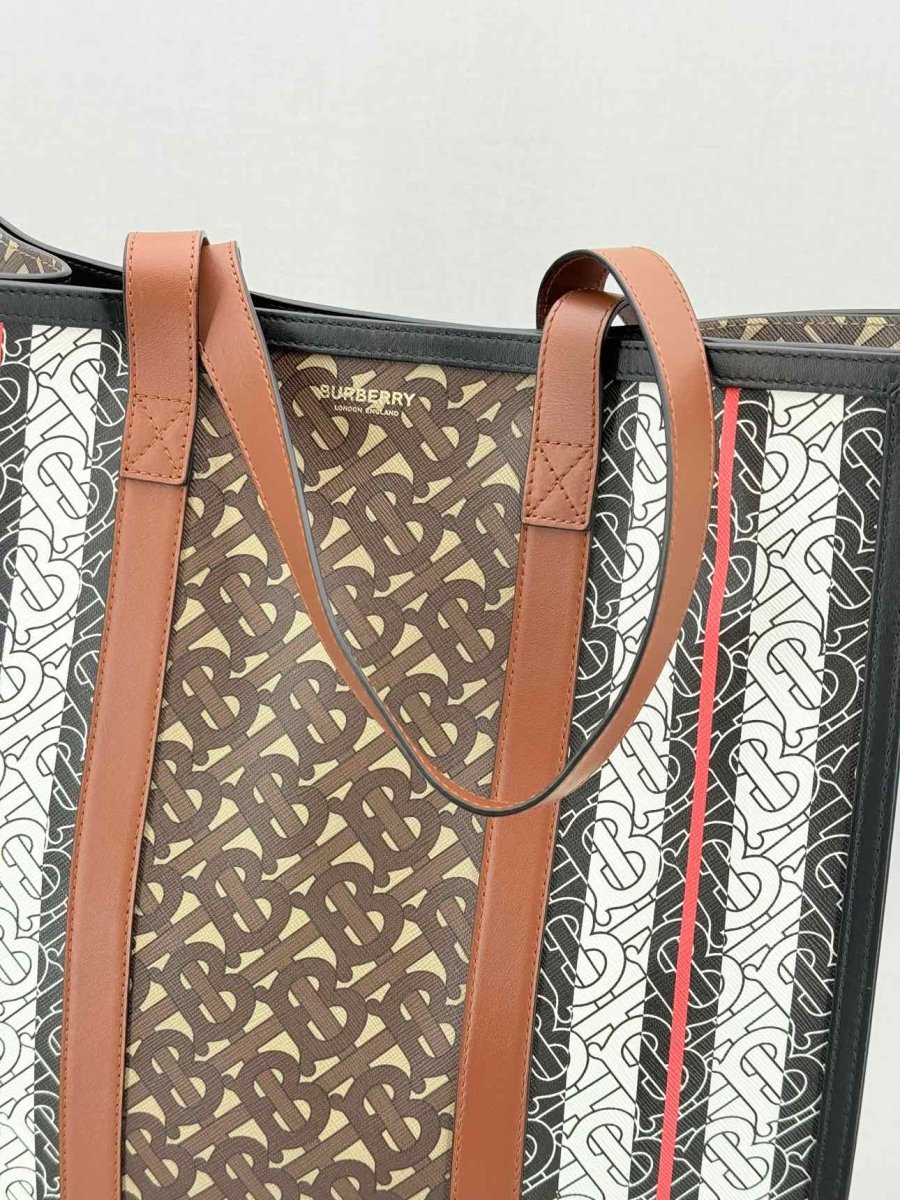 Pre - loved BURBERRY Brown Monogram Tote Bag at Reems Closet