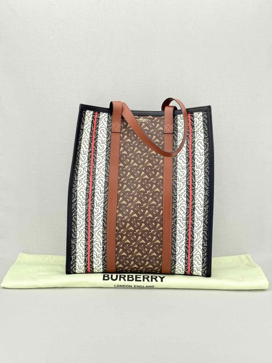 Pre - loved BURBERRY Brown Monogram Tote Bag at Reems Closet