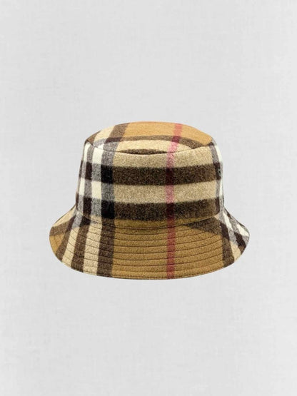 Pre - loved BURBERRY Brown Multicolor Check Bucket Hat at Reems Closet