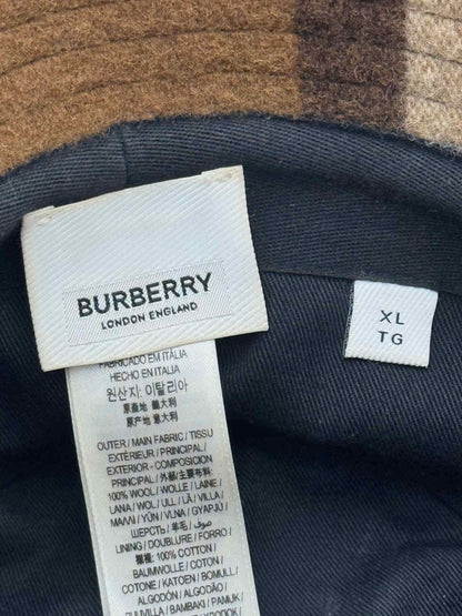 Pre - loved BURBERRY Brown Multicolor Check Bucket Hat at Reems Closet