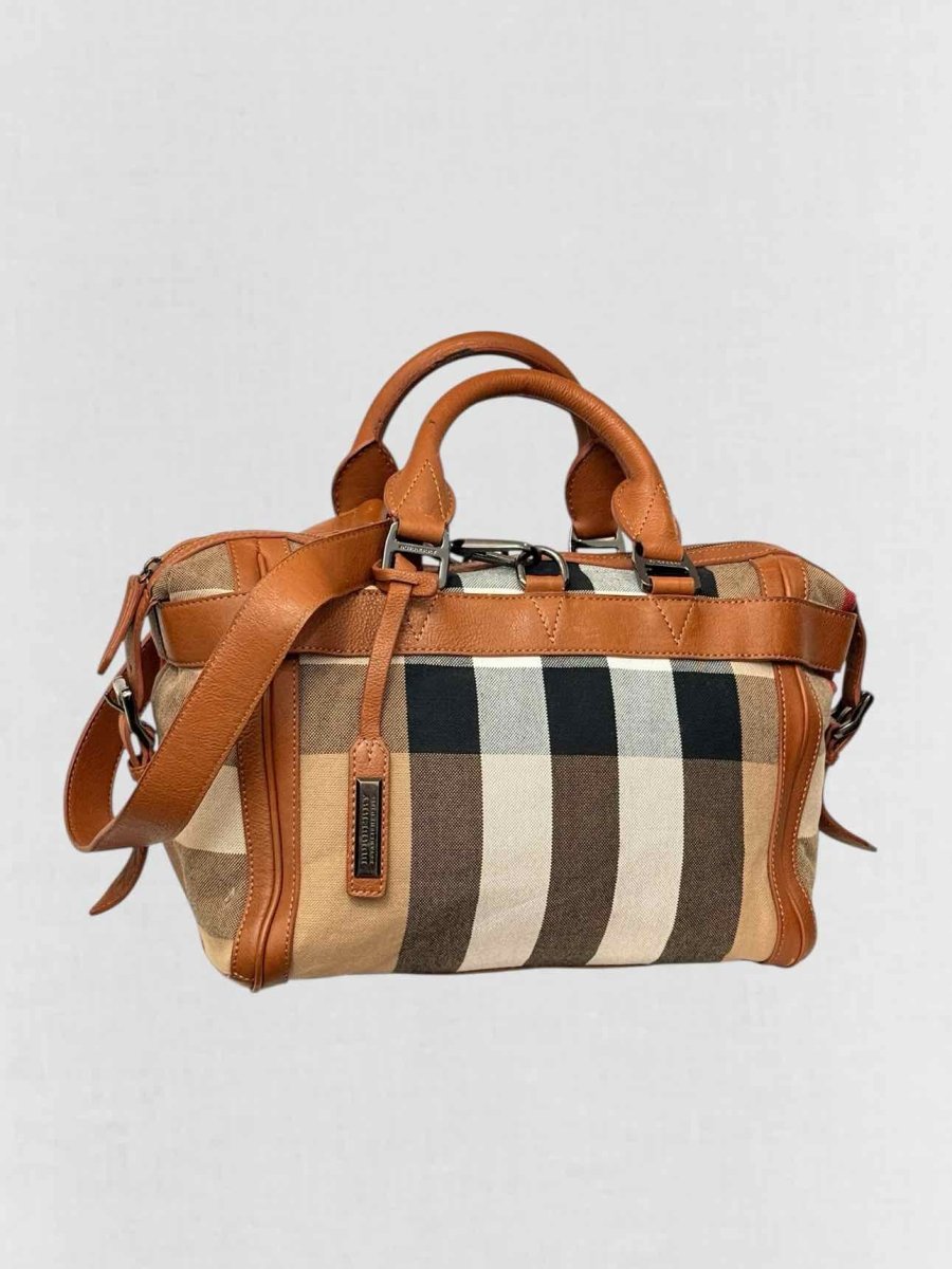 Pre - loved BURBERRY Brown Multicolor Top Handle at Reems Closet