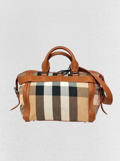 Pre - loved BURBERRY Brown Multicolor Top Handle at Reems Closet