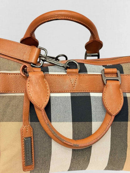 Pre - loved BURBERRY Brown Multicolor Top Handle at Reems Closet