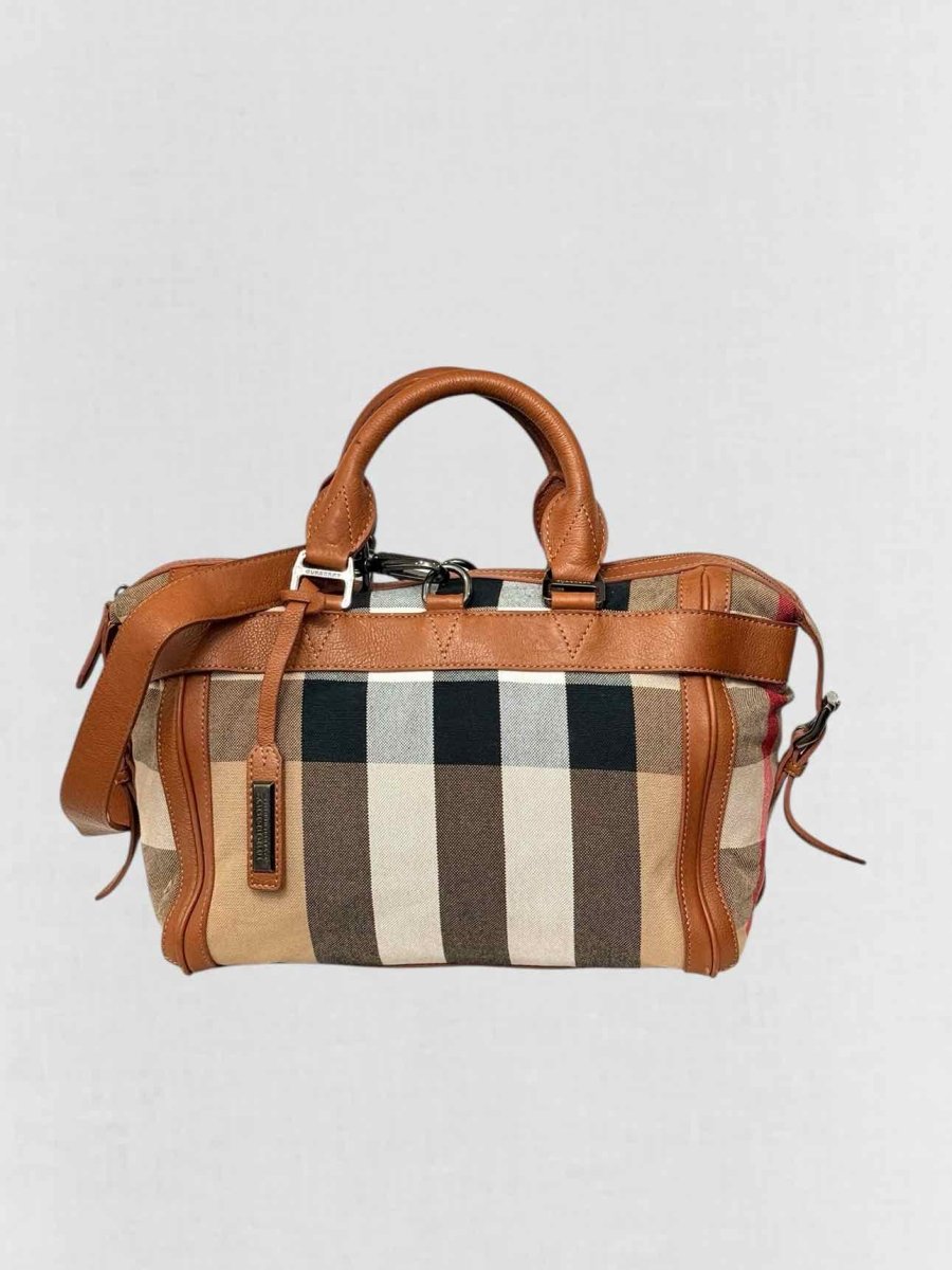 Pre - loved BURBERRY Brown Multicolor Top Handle at Reems Closet