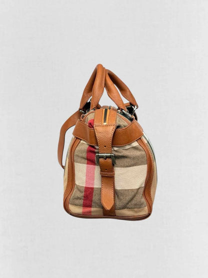 Pre - loved BURBERRY Brown Multicolor Top Handle at Reems Closet