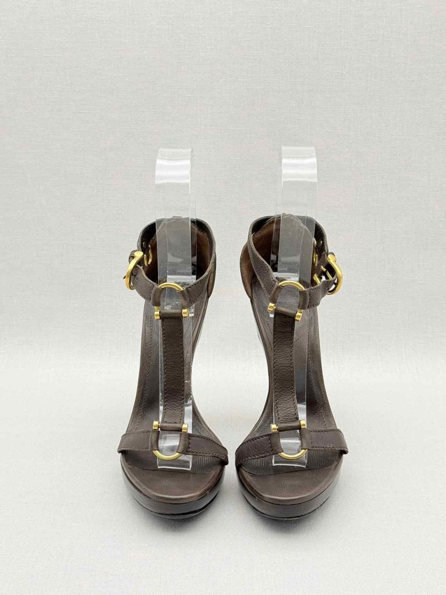 Pre-loved BURBERRY Brown Size EU 38 Heeled Sandals at Reems Closet
