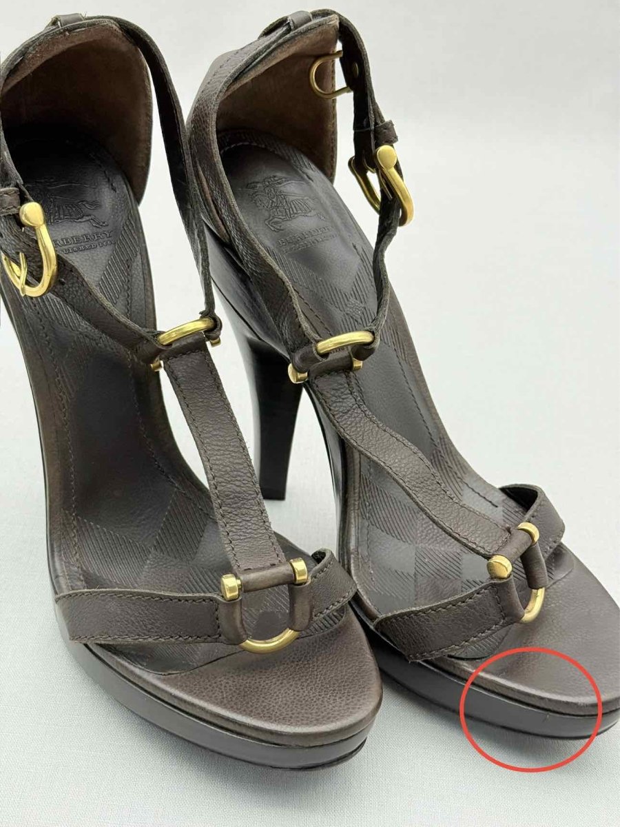 Pre-loved BURBERRY Brown Size EU 38 Heeled Sandals at Reems Closet