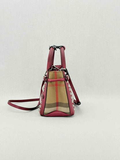 Pre - loved BURBERRY Burgundy Top Handle at Reems Closet