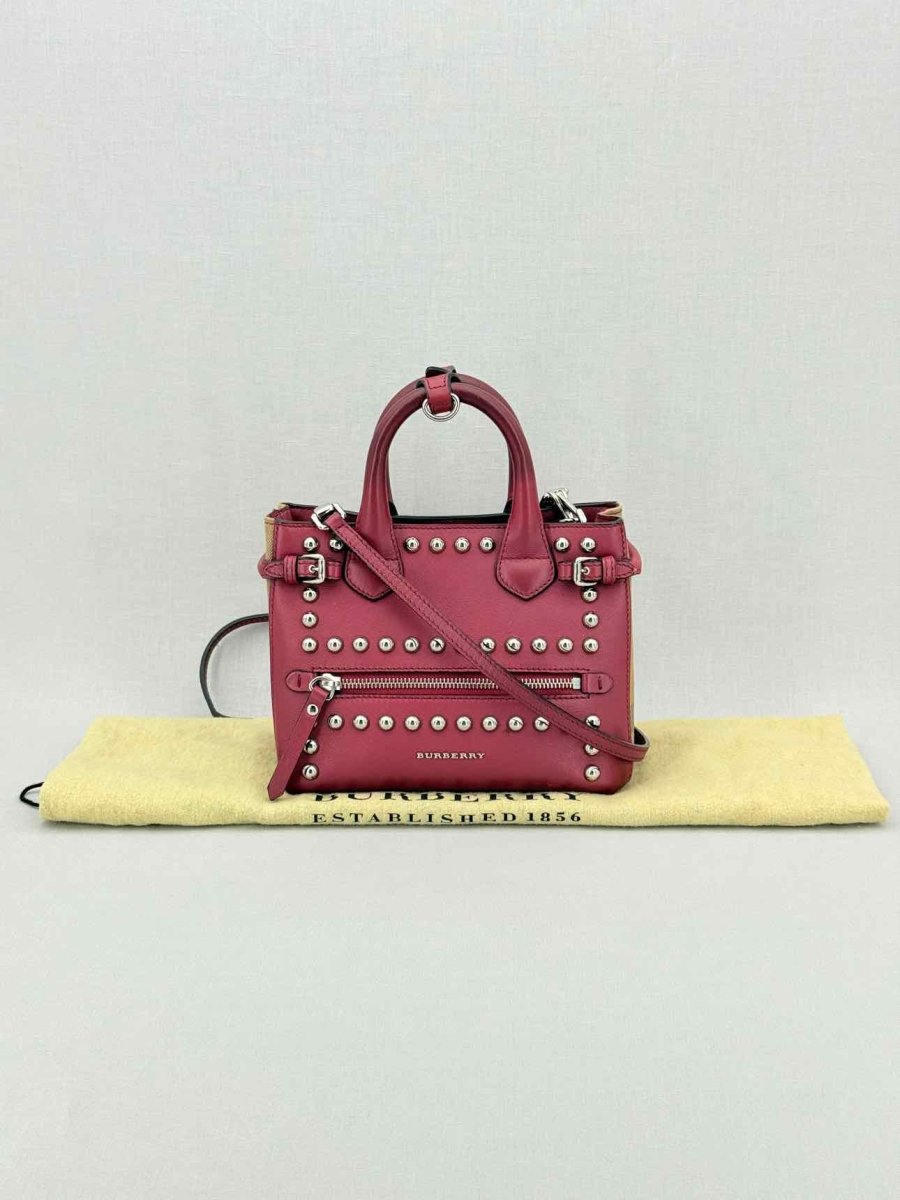 Pre - loved BURBERRY Burgundy Top Handle at Reems Closet