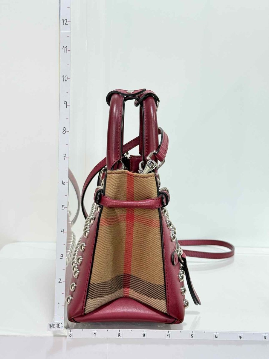 Pre - loved BURBERRY Burgundy Top Handle at Reems Closet