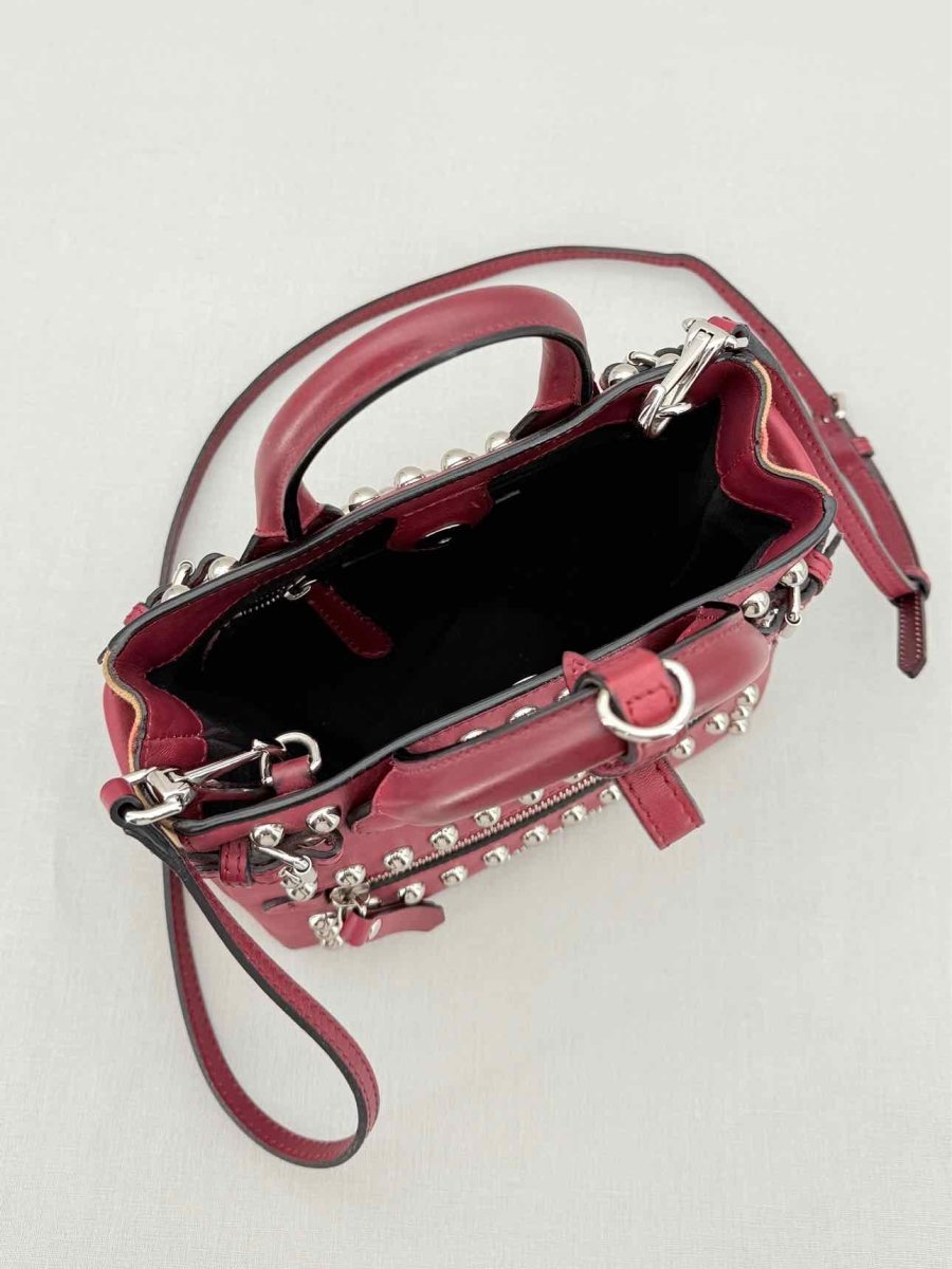 Pre - loved BURBERRY Burgundy Top Handle at Reems Closet