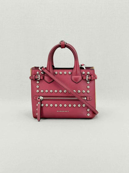 Pre - loved BURBERRY Burgundy Top Handle at Reems Closet