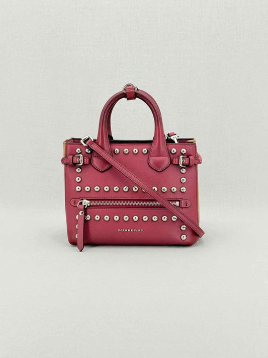 Pre - loved BURBERRY Burgundy Top Handle at Reems Closet