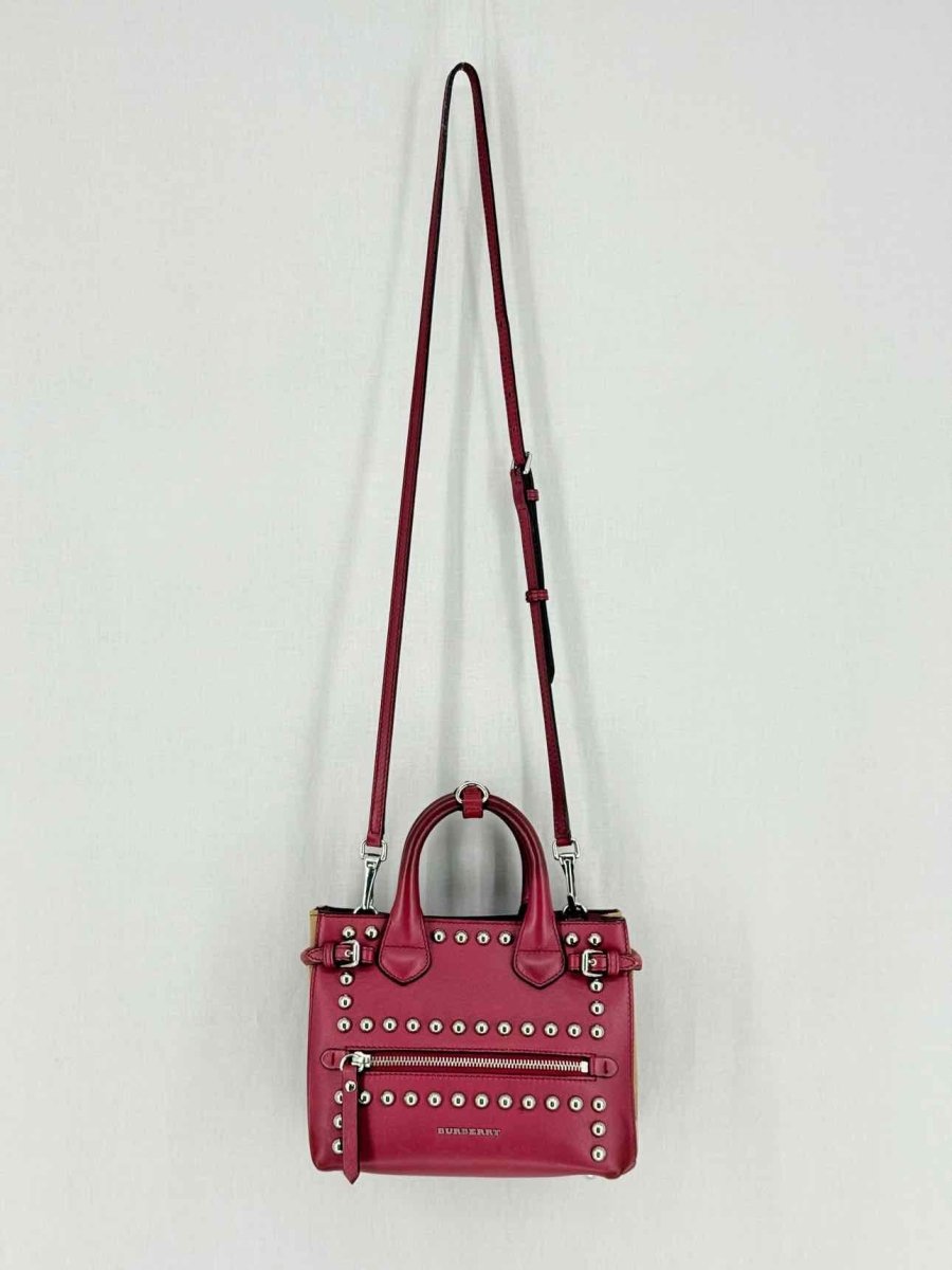 Pre - loved BURBERRY Burgundy Top Handle at Reems Closet