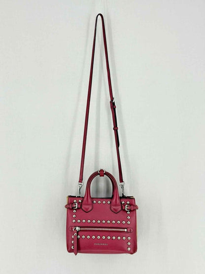 Pre - loved BURBERRY Burgundy Top Handle at Reems Closet
