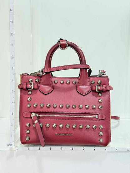 Pre - loved BURBERRY Burgundy Top Handle at Reems Closet