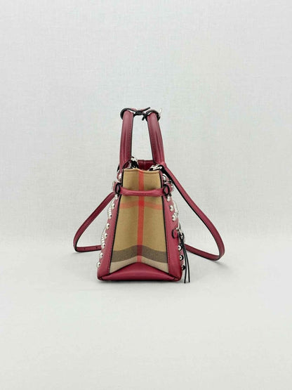 Pre - loved BURBERRY Burgundy Top Handle at Reems Closet