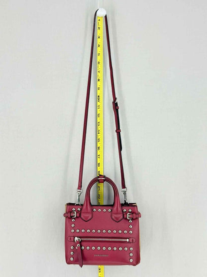 Pre - loved BURBERRY Burgundy Top Handle at Reems Closet