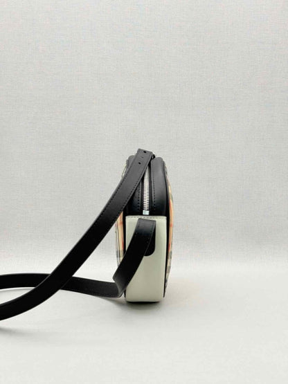 Pre-loved BURBERRY Cartoon House Check Beige Multicolor Crossbody at Reems Closet
