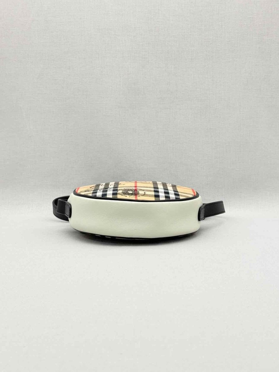 Pre-loved BURBERRY Cartoon House Check Beige Multicolor Crossbody at Reems Closet