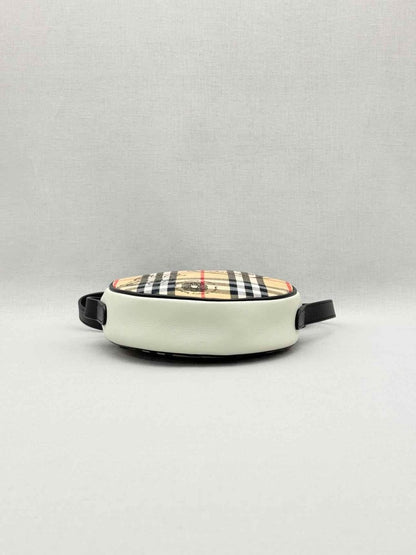 Pre-loved BURBERRY Cartoon House Check Beige Multicolor Crossbody at Reems Closet