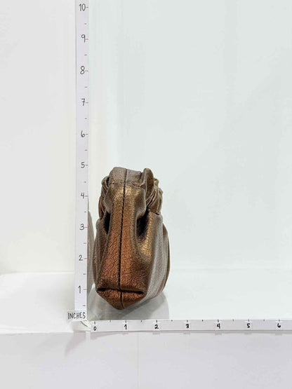 Pre - loved BURBERRY Copper Crinkled Glossed Clutch at Reems Closet