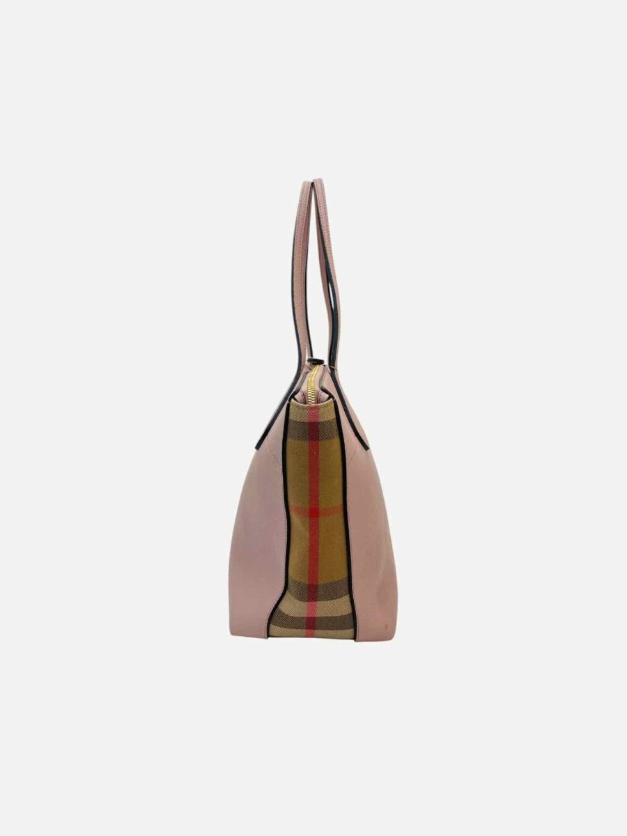 Pre - loved BURBERRY Dusky Pink Check Shoulder Bag at Reems Closet