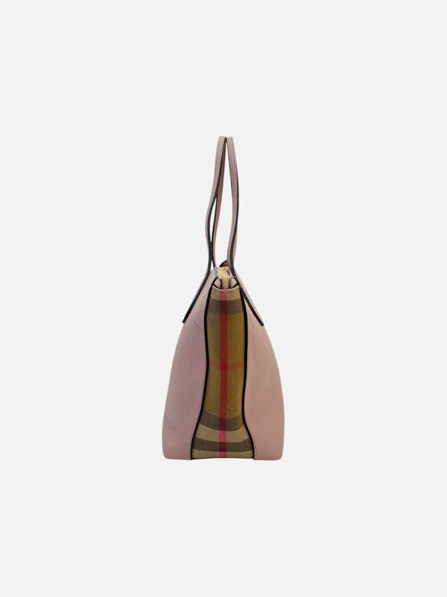 Pre - loved BURBERRY Dusky Pink Check Shoulder Bag at Reems Closet