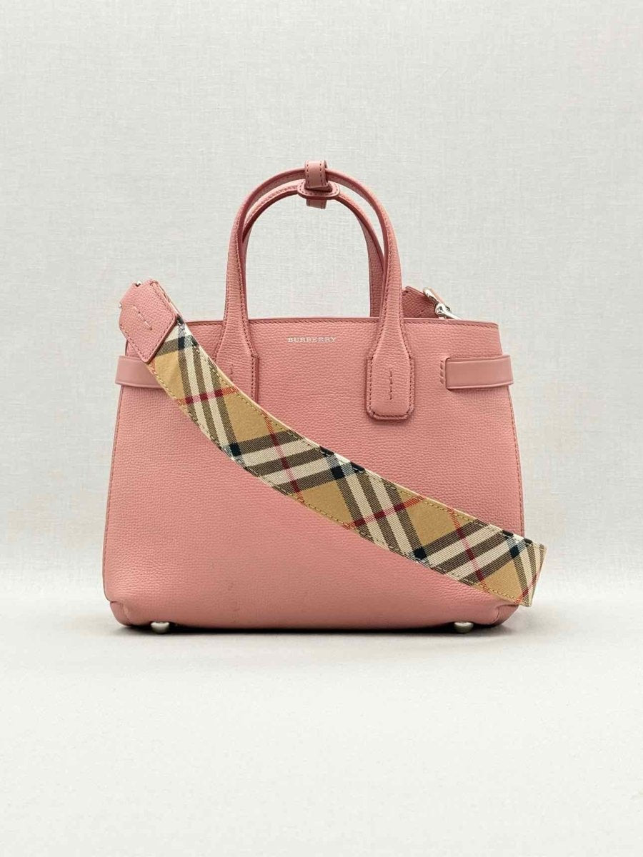Pre - loved BURBERRY Dusky Pink Check Tote Bag at Reems Closet
