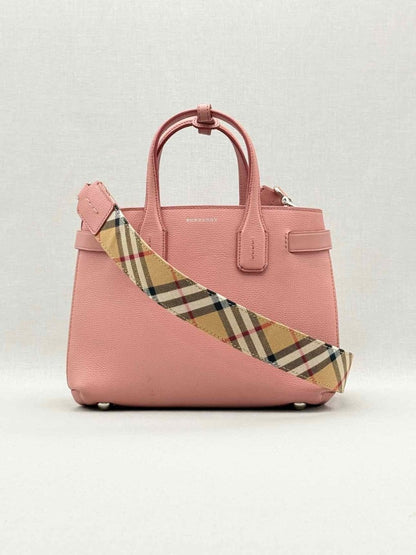 Pre - loved BURBERRY Dusky Pink Check Tote Bag at Reems Closet