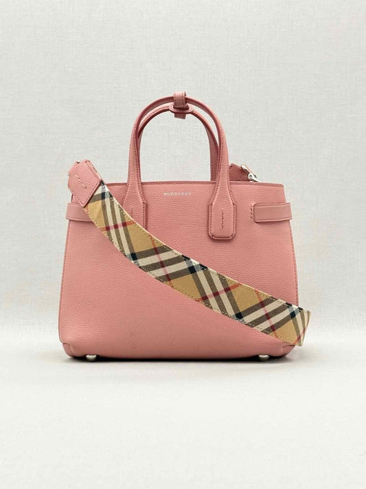 Pre - loved BURBERRY Dusky Pink Check Tote Bag at Reems Closet