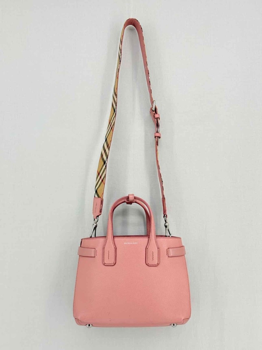 Pre - loved BURBERRY Dusky Pink Check Tote Bag at Reems Closet