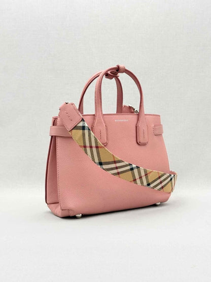 Pre - loved BURBERRY Dusky Pink Check Tote Bag at Reems Closet