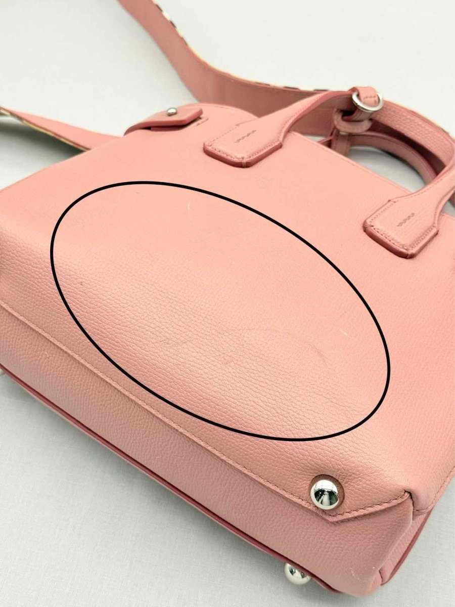 Pre - loved BURBERRY Dusky Pink Check Tote Bag at Reems Closet