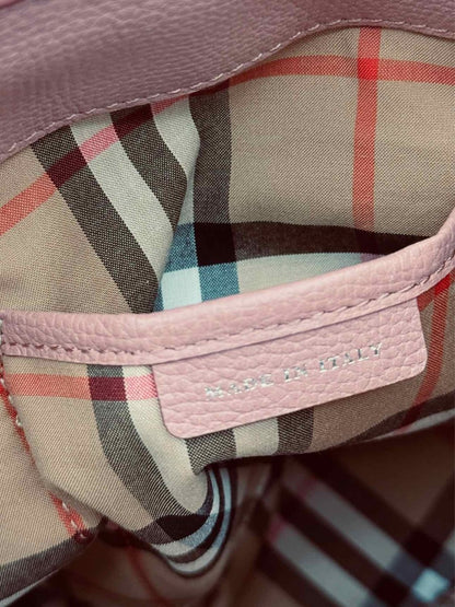 Pre - loved BURBERRY Dusky Pink Check Tote Bag at Reems Closet