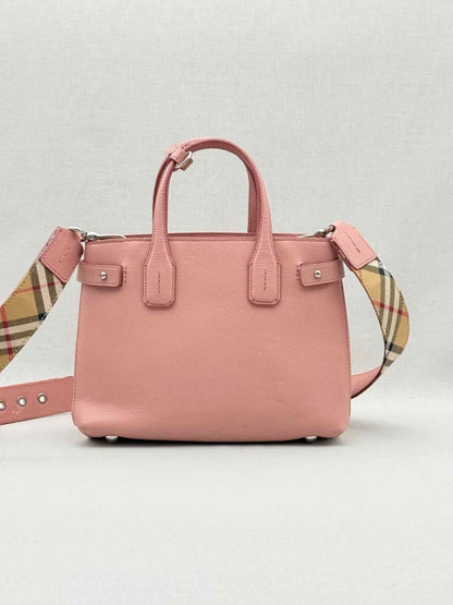 Pre - loved BURBERRY Dusky Pink Check Tote Bag at Reems Closet