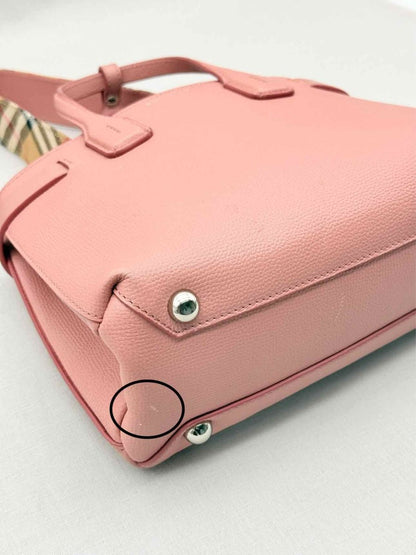 Pre - loved BURBERRY Dusky Pink Check Tote Bag at Reems Closet