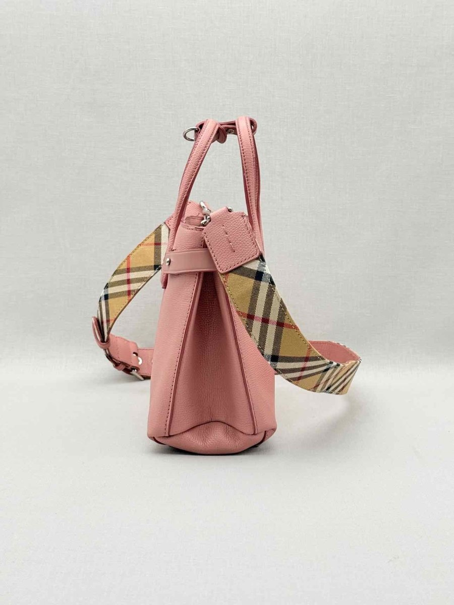 Pre - loved BURBERRY Dusky Pink Check Tote Bag at Reems Closet