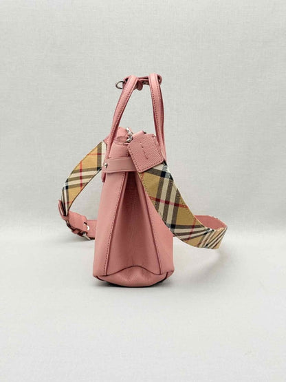 Pre - loved BURBERRY Dusky Pink Check Tote Bag at Reems Closet