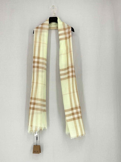 Pre - loved BURBERRY Green & Mocha Scarf at Reems Closet