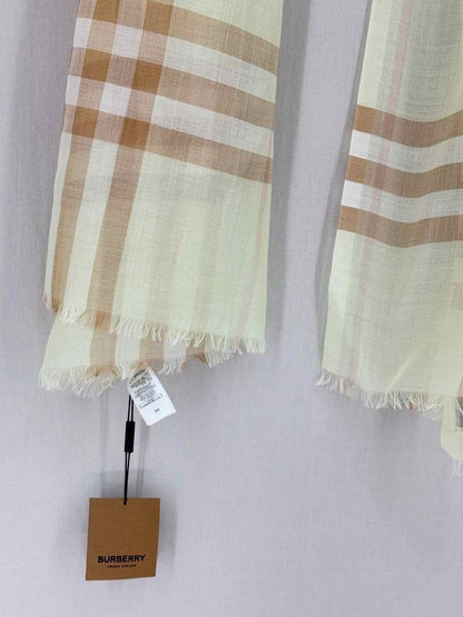 Pre - loved BURBERRY Green & Mocha Scarf at Reems Closet