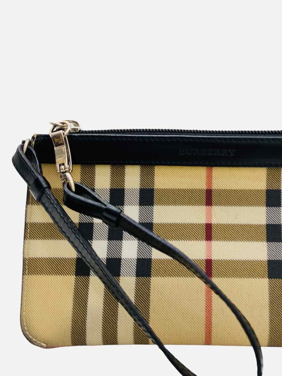 BURBERRY Hannah Beige Black Check Wristlet Reems Closet