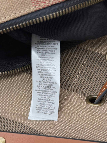 Pre - loved BURBERRY Heston Black Multicolor Check Bucket Bag at Reems Closet