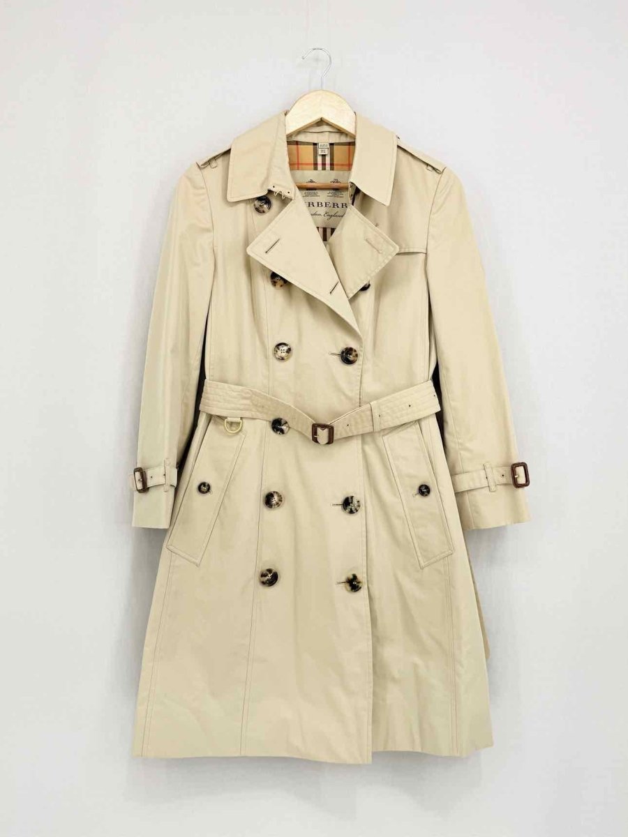 Pre - loved BURBERRY Kensington Beige Size Medium Coat at Reems Closet