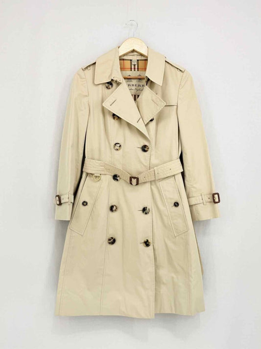 Pre - loved BURBERRY Kensington Beige Size Medium Coat at Reems Closet