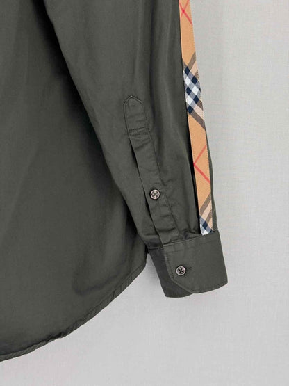 Pre-loved BURBERRY Khaki Embroidered TB Logo Size 2XL Shirt at Reems Closet