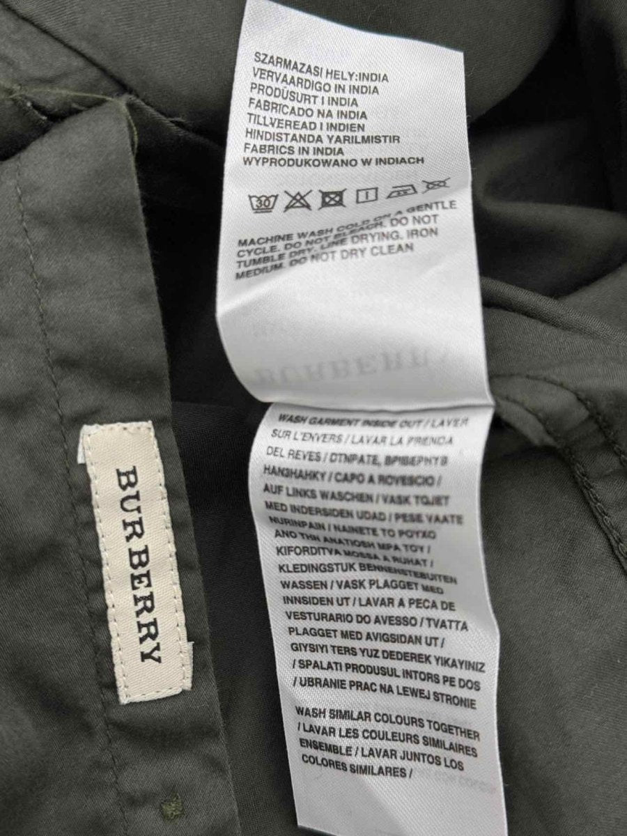 Pre-loved BURBERRY Khaki Embroidered TB Logo Size 2XL Shirt at Reems Closet