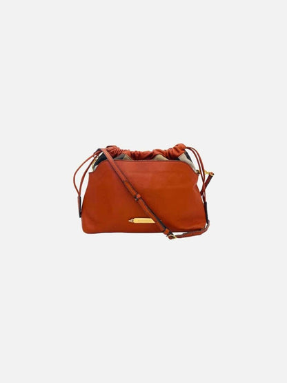 Pre - loved BURBERRY Little Crush Rusty Orange Check Crossbody at Reems Closet